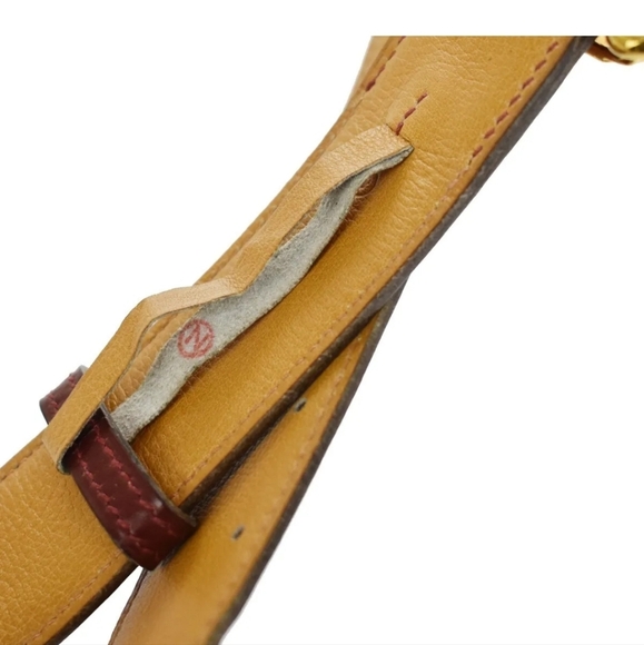 HERMES Logo Gold Buckle Leather Belt in Bordeaux Red! - Picture 7 of 15